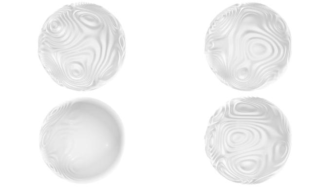 干净简约风格的3D白色球体背景。