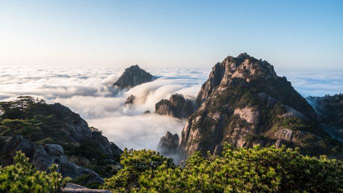 4K无水印黄山云海日出