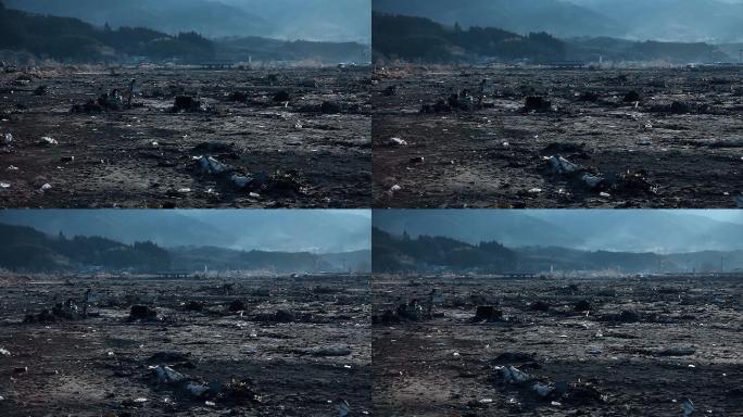 海啸摧毁的城市视频素材