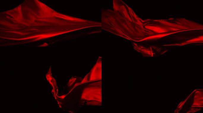 红色丝绸飘动流动抽象