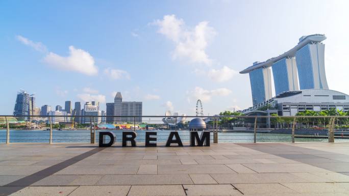 新加坡城市天际线城市主城区宣传片地标建设