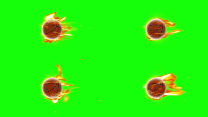 篮球火圈绿色屏幕