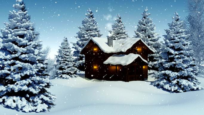 圣诞景观圣诞背景圣诞雪景动画雪景