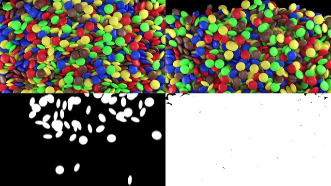 彩色糖果的运动落下