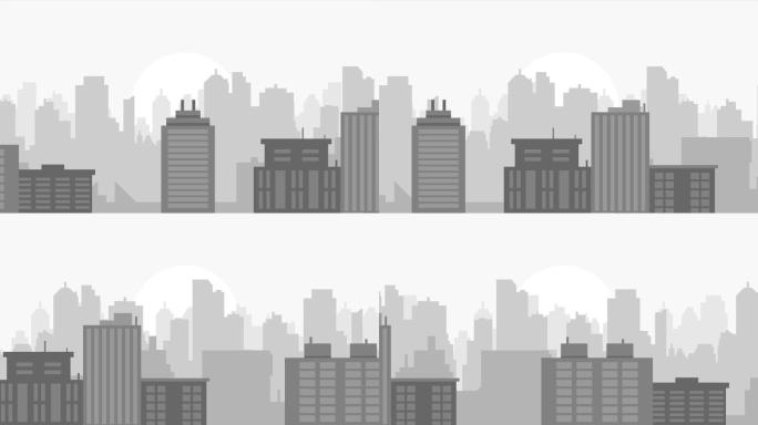 城市天际线景观视图、城市建筑物和摩天大楼