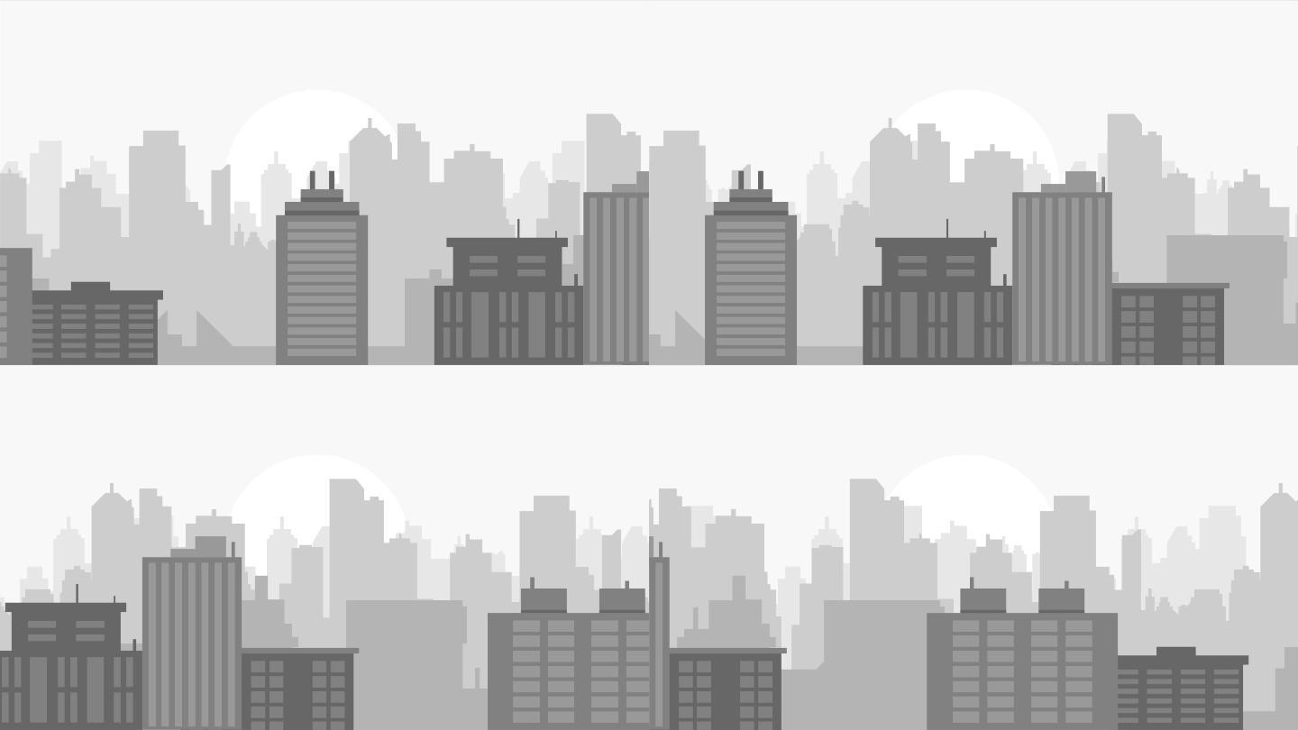 城市天际线景观视图、城市建筑物和摩天大楼