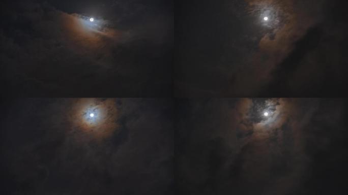 月亮 夜空 云
