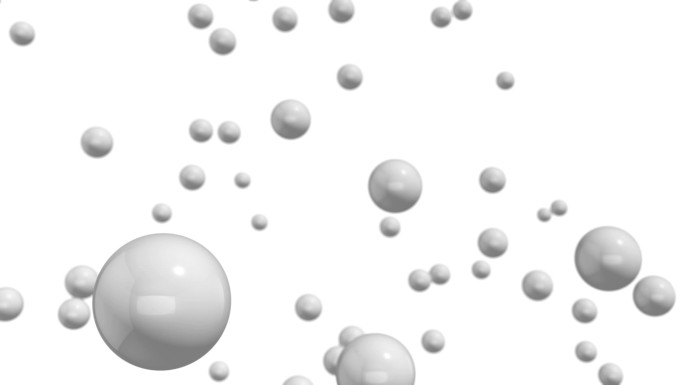 抽象浮球动画空间大粒子悬浮圆球浮力运转