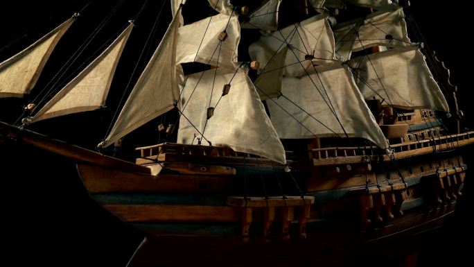 船只模型帆船视频素材海盗船