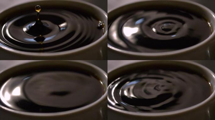 黑咖啡水波波纹水滴