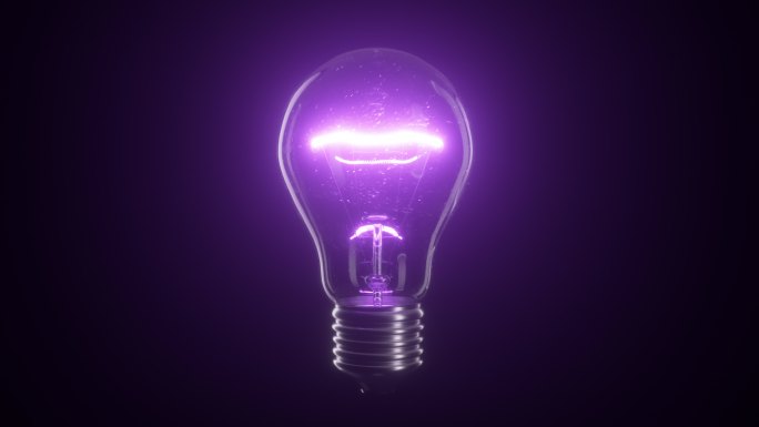 钨紫色灯泡白炽灯智慧意境发明创造