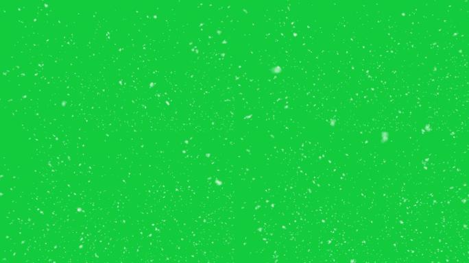 绿色屏幕上的降雪动画