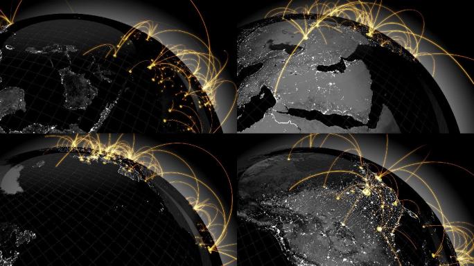 世界网络环路世界地图科学