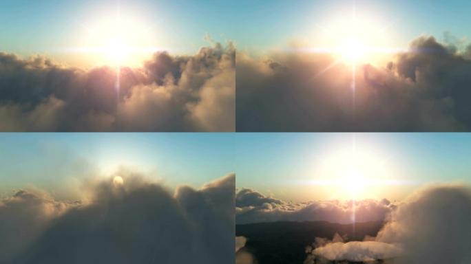 飞越云层视频素材后期动画天空穿梭