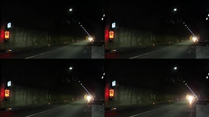 高速公路隧道内警灯闪烁