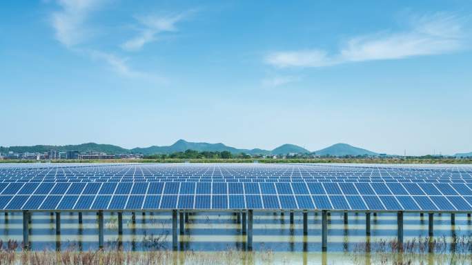 瑞昌安定湖太阳能发电场延时