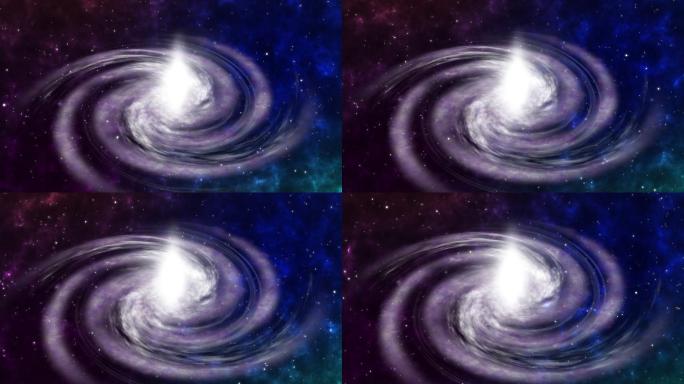 在宇宙中旋转的螺旋星系背景。