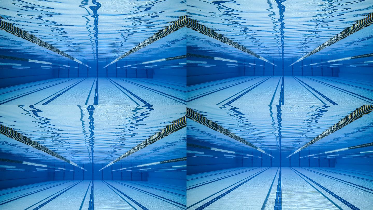 奥运游泳池游泳馆游泳池水下实拍