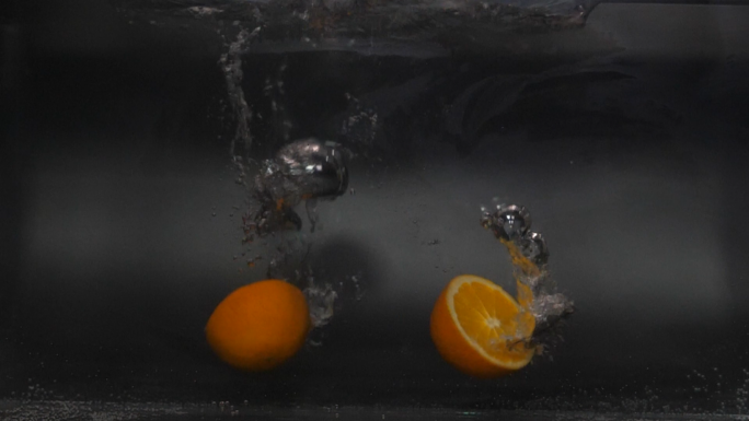 橙子 橙子入水 水果 水果入水 水下橙子