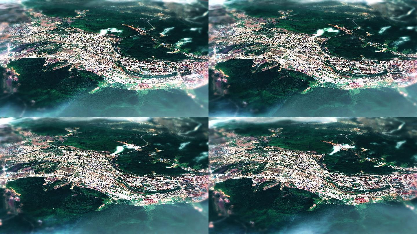 4K伊春市主城区地图视频动画素材