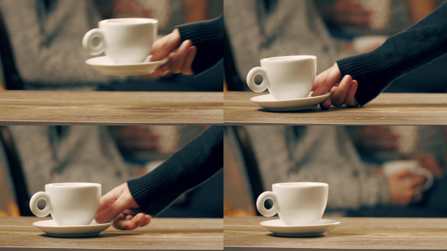 一杯咖啡手冲咖啡制作慢动作升格