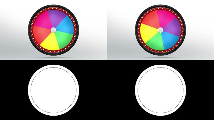 黑色背景中的六色幸运轮