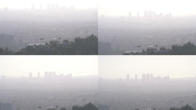 洛杉矶市烟雾大景雾霾污染