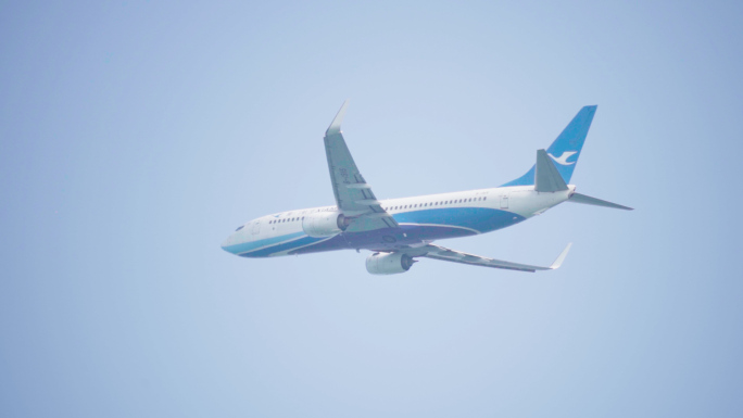 厦门高崎机场航空公司飞机起飞特写镜头
