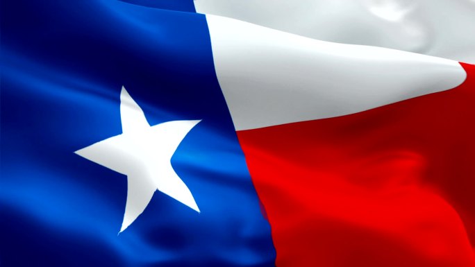 德克萨斯州旗飘扬旗帜红色蓝色