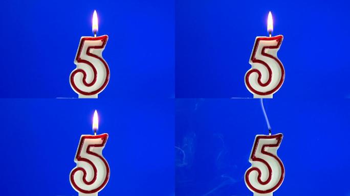 五岁生日蜡烛燃烧