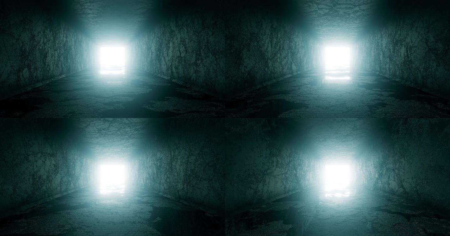 黑暗可怕的隧道阴森地下道阴冷地下涵洞魔窟
