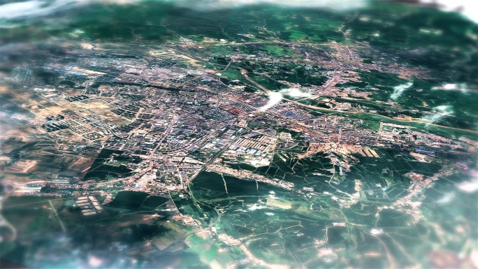 4K鸡西市主城区地图视频动画素材