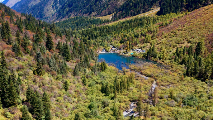 航拍四川猛古村寨霸王山