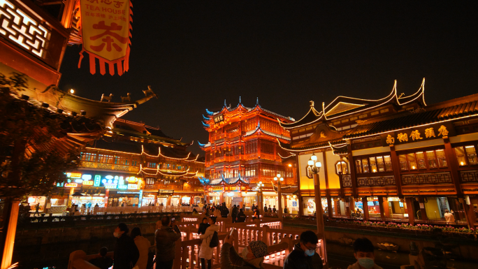 上海城隍庙夜景豫园夜晚游玩