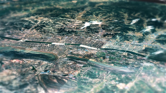 4K抚顺市主城区地图视频动画素材