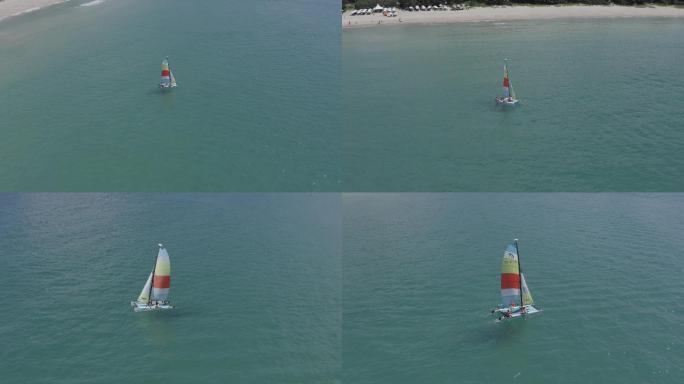 沙滩，海滩，飞艇，降落伞