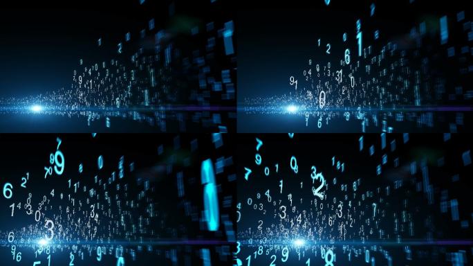 二进制码蓝色背景虚拟空间科技感