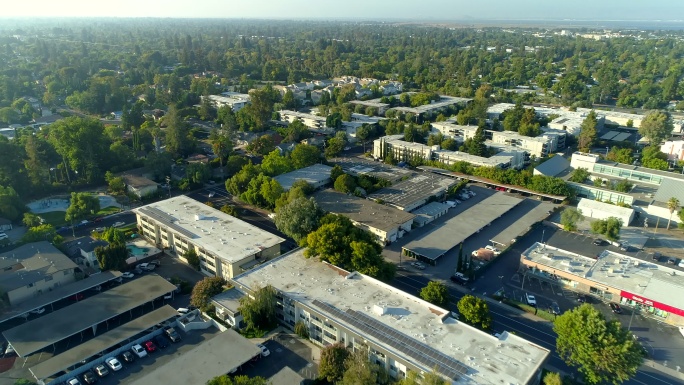 硅谷鸟瞰图全景空镜