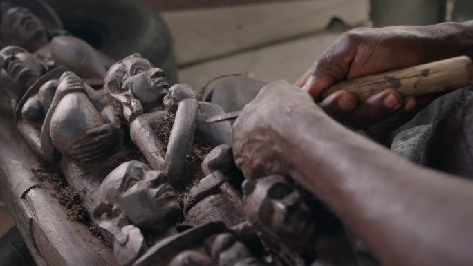 非洲 艺术家 工匠 木雕 手 特写