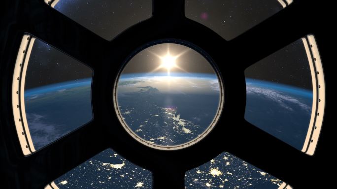 从国际空间站看地球日出