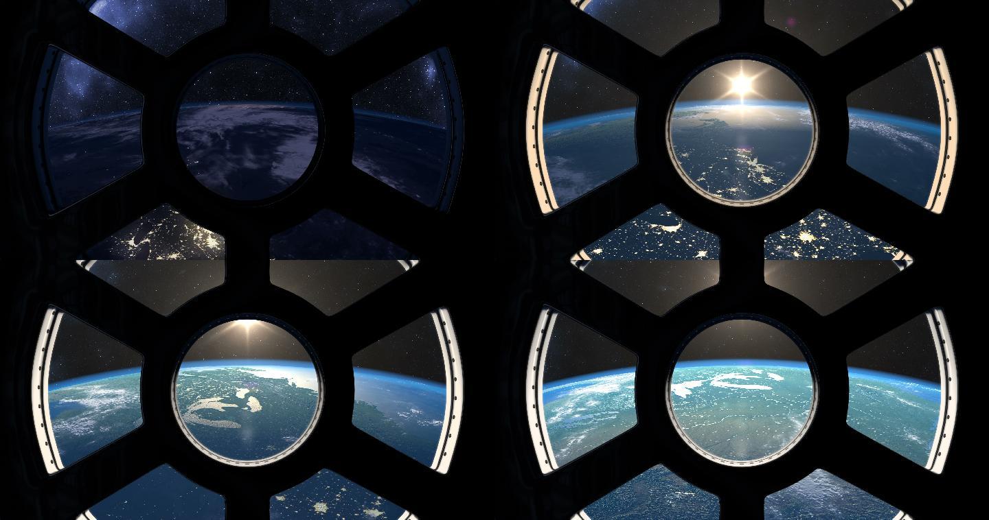 从国际空间站看地球日出