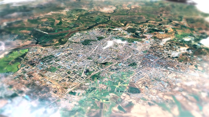 4K齐齐哈尔市主城区地图视频动画素材