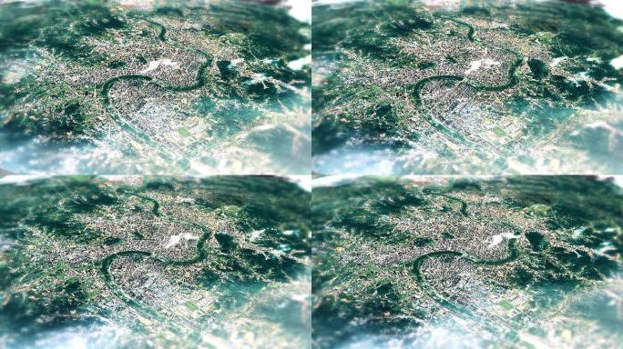 4K吉林市主城区地图视频动画素材