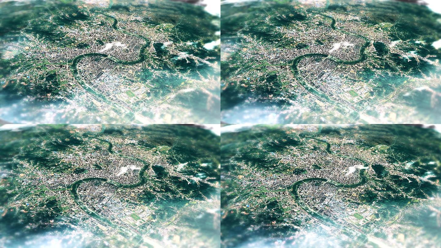 4K吉林市主城区地图视频动画素材