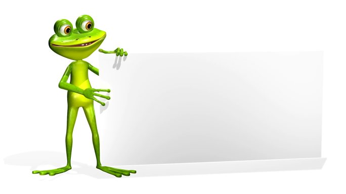 绿色青蛙和白色背景动画