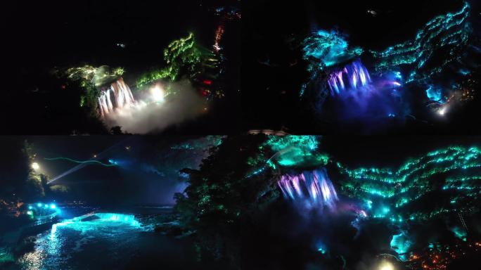 【原创视频素材】难得一见的黄果树瀑布夜景