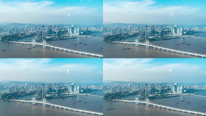 粤澳深度合作区澳门地标建筑澳门塔4k延时
