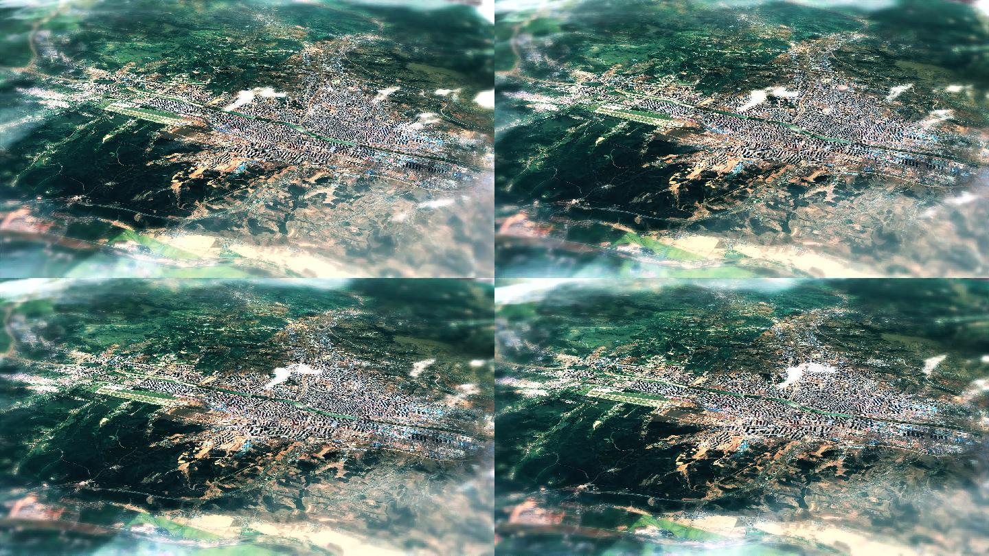4K延边朝鲜族自治州主城区地图视频