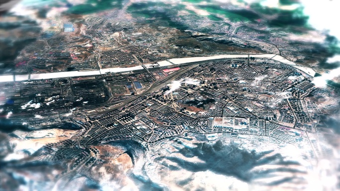4K本溪市主城区地图视频动画素材