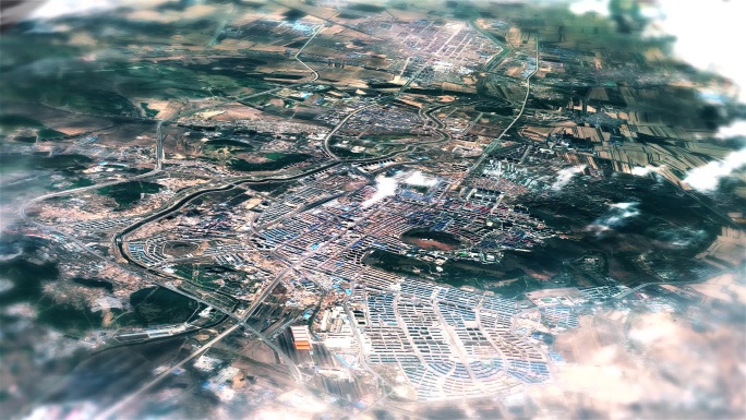 4K双鸭山市主城区地图视频动画素材